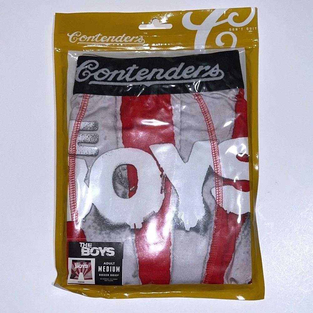 The Boys Never Meet Your Heroes Red Stripe Boxer Briefs Mens Medium (30-32)‎ NEW